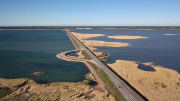 Hermoso Vídeo Panorámico Aéreo Avión Tripulado Volador Vinatamma Carretera Acceso — Vídeo de stock