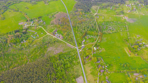 Prachtige Panoramische Luchtfoto Van Vliegende Drone Zonnig Eiland Muhu Saare — Stockfoto