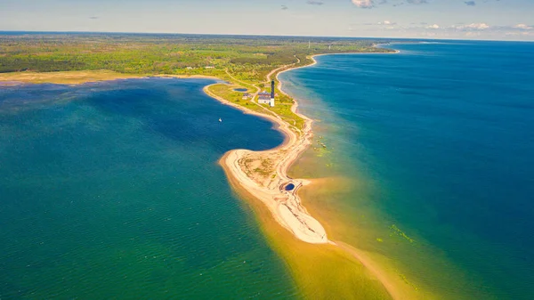 Bela Vista Aérea Panorâmica Foto Drone Voador Sobre Farol Sorve — Fotografia de Stock