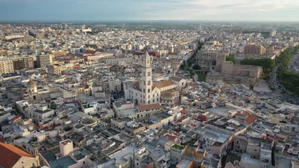 Hermoso Video Panorámico Desde Avión Tripulado Volador Atardecer Hasta Casco — Vídeos de Stock