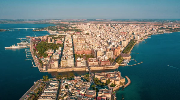 Beautiful Panoramic Aerial View Photo Flying Drone Old Medieval Aragonese — Stock Photo, Image