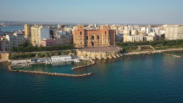 Palazzo Del Governo Governament Palace Center Taranto South Italy Waterfront — Stock Video