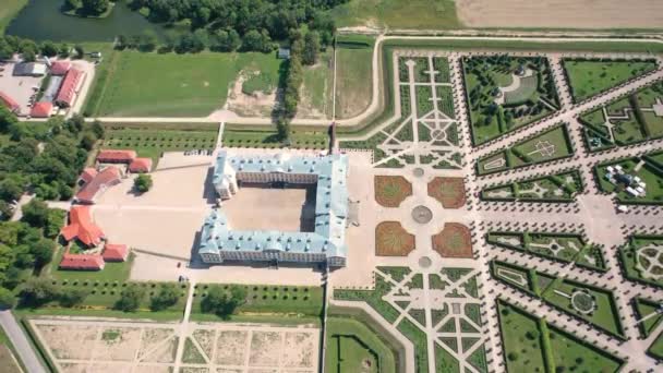 Piękne Panoramiczne Wideo Lotnicze Latającego Drona Rundale Rundle Pałacu Jego — Wideo stockowe
