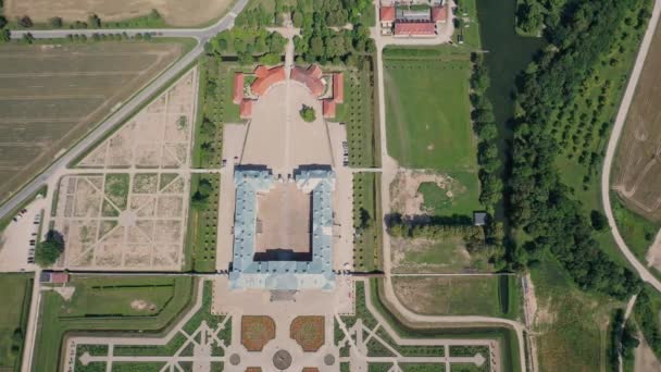 Krásné Panoramatické Letecké Video Létání Drone Rundale Rundle Palác Zahrady — Stock video