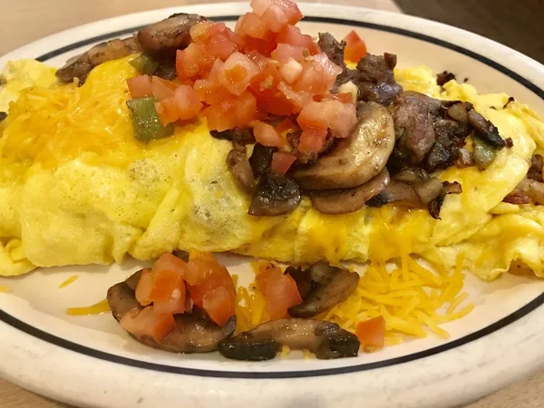 Plate Omelet Eggs Breakfast — Stock Photo, Image