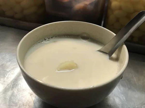 Bowl Soup Soy Milk — Stock Photo, Image