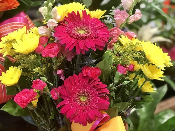 Blanda Färgglada Blommor Vasen — Stockfoto