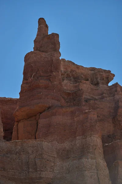 Felsen Der Charyn Schlucht Kasachstan Sehen Aus Wie Türme Einer — Stockfoto