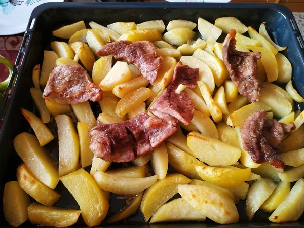 Patata Con Carne Horno — Fotografia de Stock