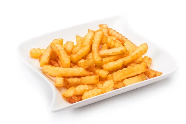 Potato Fries Ketchup White Background — Stock Photo, Image