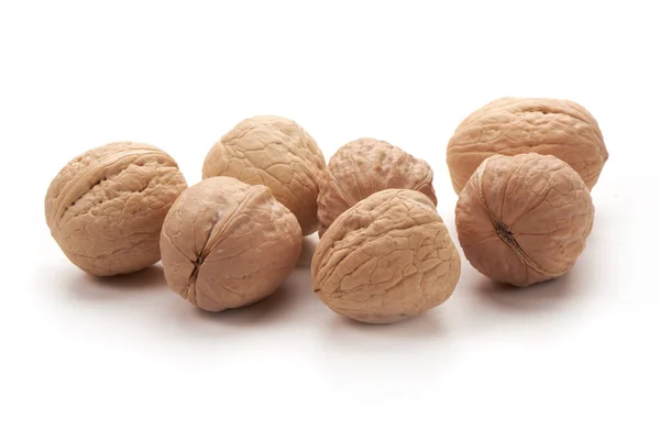 Vlašské Ořechy Zblízka Izolované Bílém Pozadí — Stock fotografie