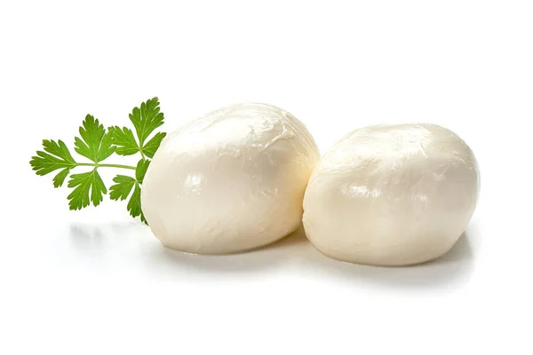 Mozzarella Kaas Close Geïsoleerd Witte Achtergrond — Stockfoto