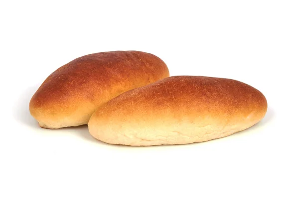 Broodjes Van Tarwemeel Geïsoleerd Witte Ondergrond — Stockfoto