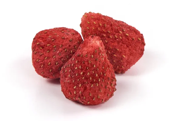 Dried Strawberry Close Isolated White Background — Stock Photo, Image