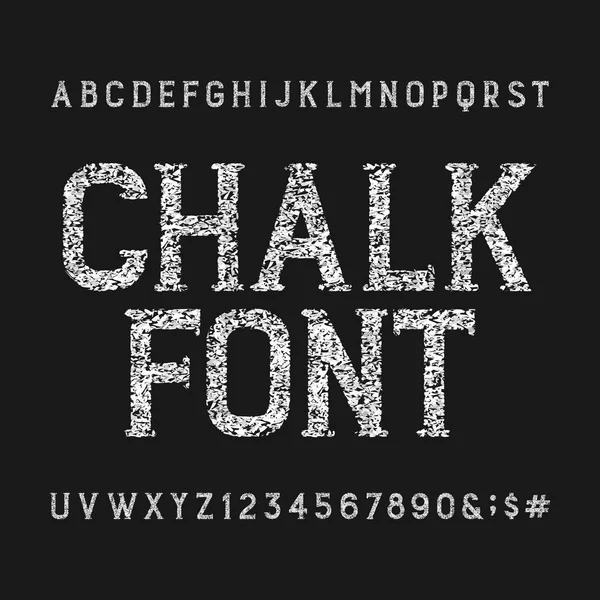 Chalk Alphabet Font Type Letters Numbers Stock Vector Typeface Any — Stock Vector