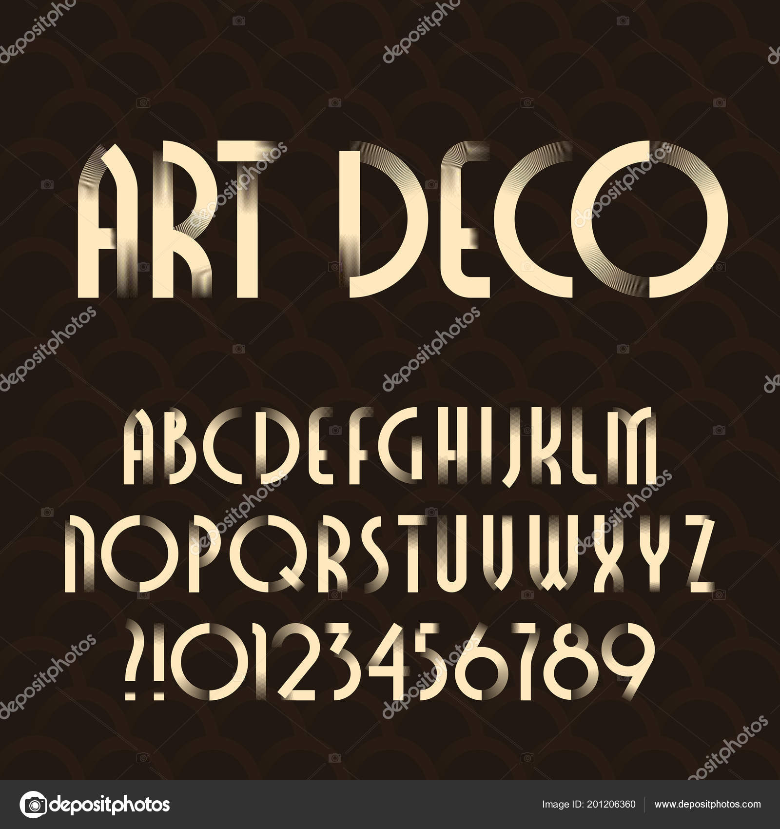 Art Deco Alphabet Fonts Art Deco Alphabet Typeface Type Letters Numbers Vector Font Your Stock Vector C Epifantsev