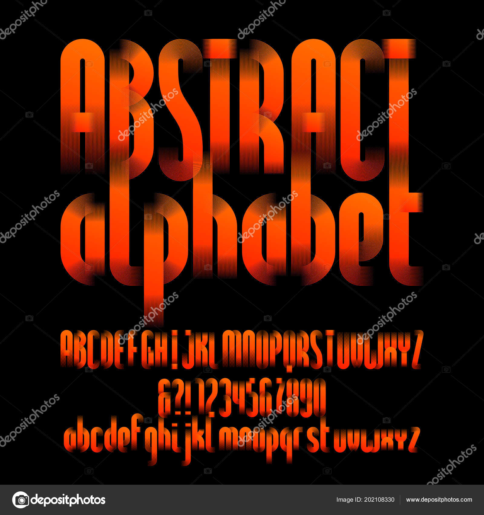 Abstract Alphabet Typeface Decorative Type Letters Number