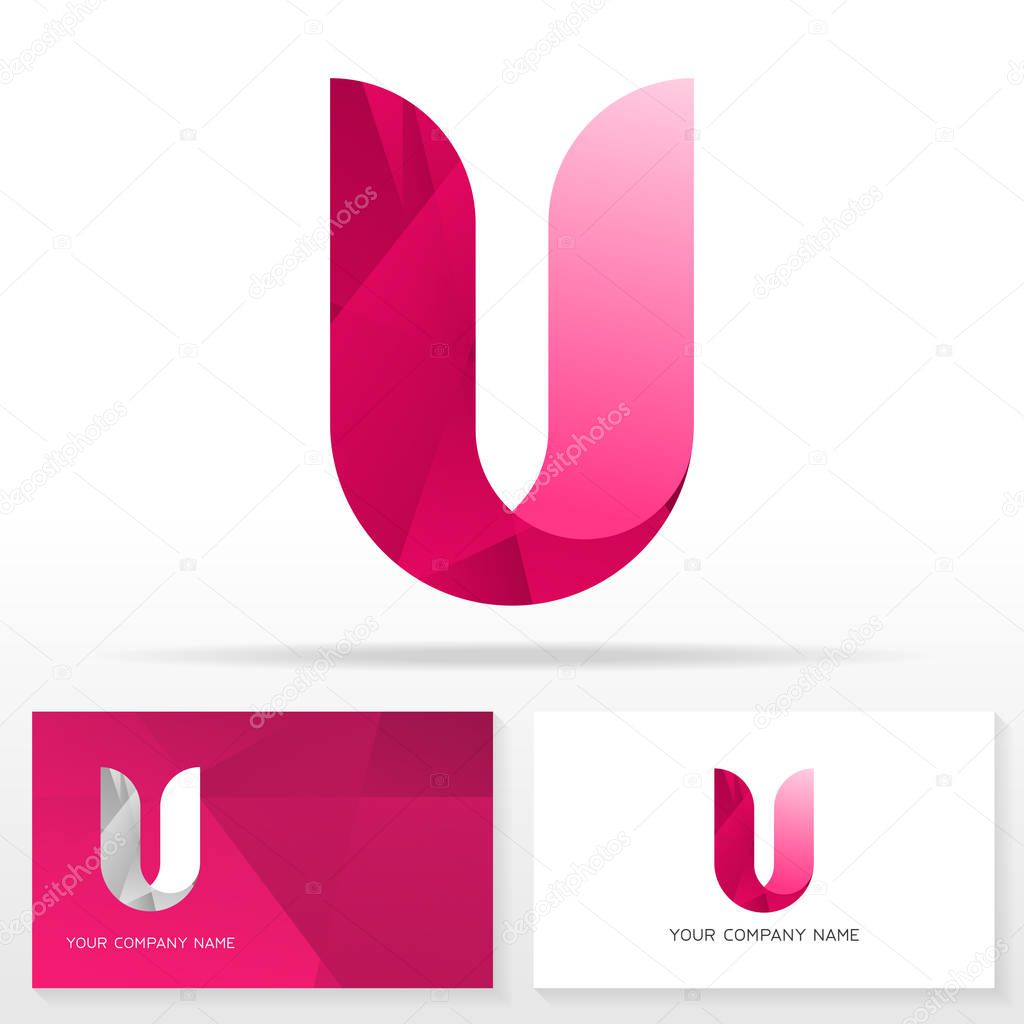 Letter U logo design and business card templates. Vector illustration.