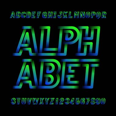 Soyut çağdaş alfabesi yazı. Modern spor stil harf ve rakam siyah. Tipografi tasarımınız için vektör yazı tipi.
