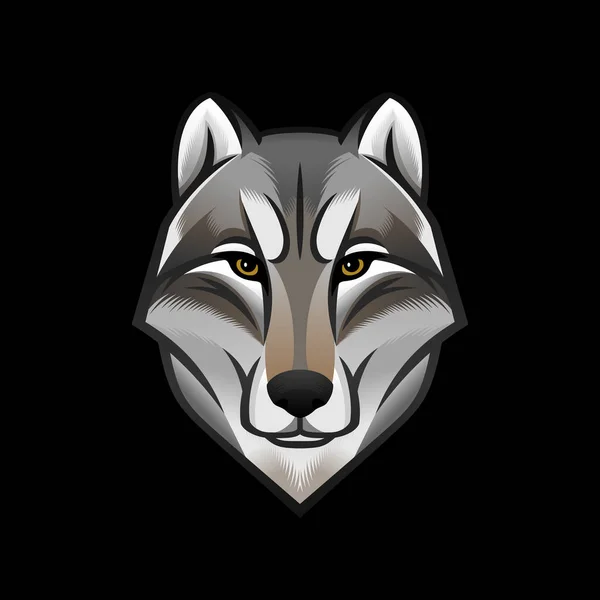 Logo Icône Tête Chien Loup Emblème Coloré Illustration Vectorielle Stock — Image vectorielle