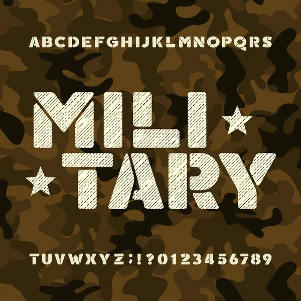 Army Alphabet Font Damaged Stencil Letters Numbers Camo Background Vector  Stock Vector by ©Epifantsev 346464928