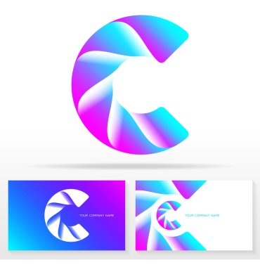 Harf C logo tasarım vektör sign - hisse senedi vektör amblemi. Kartvizit şablonları.