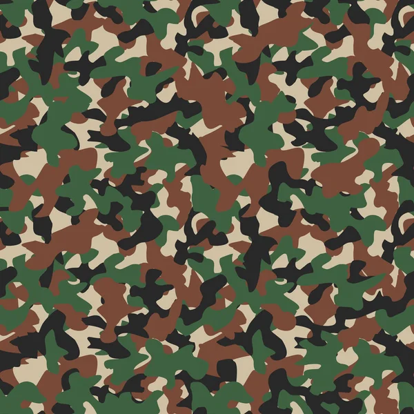 Camouflage Militaire Motif Sans Couture Fond Camouflage Vert Forêt Image — Image vectorielle