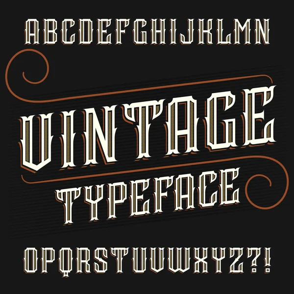 빈티지 알파벳 폰트입니다 화려한 스타일 장식입니다 Typescript 디자인을 — 스톡 벡터