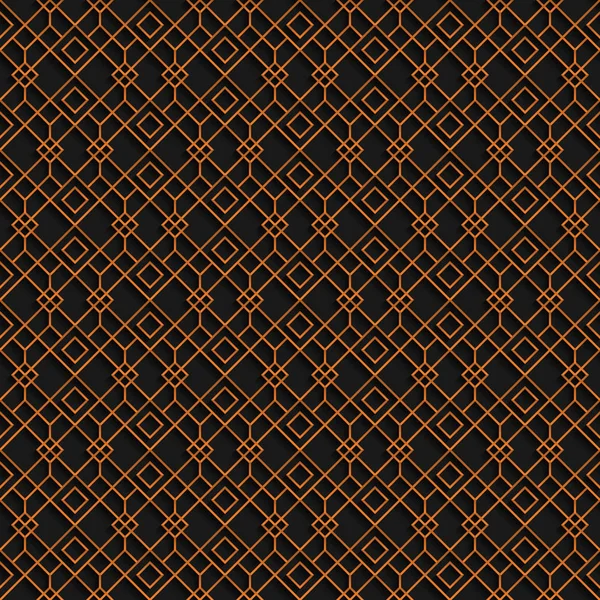 Geometric Seamless Background Golden Pattern Black Stock Vector Endless Backdrop — Stock Vector