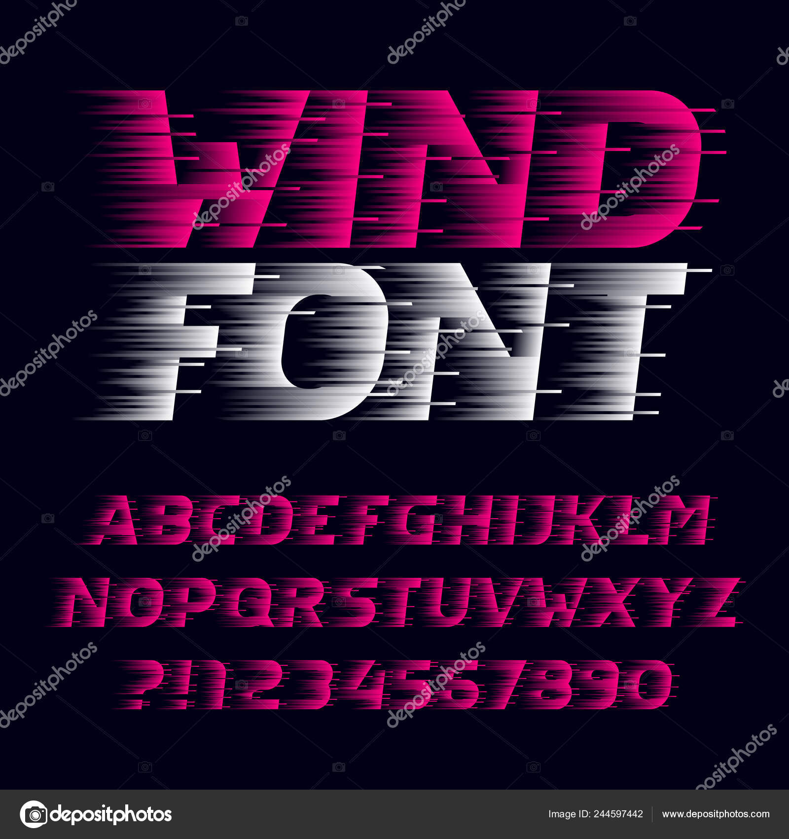 Fast Wind Alphabet Font Speed Effect Letters Numbers Symbols Stock Stock Vector Image By C Epifantsev 244597442