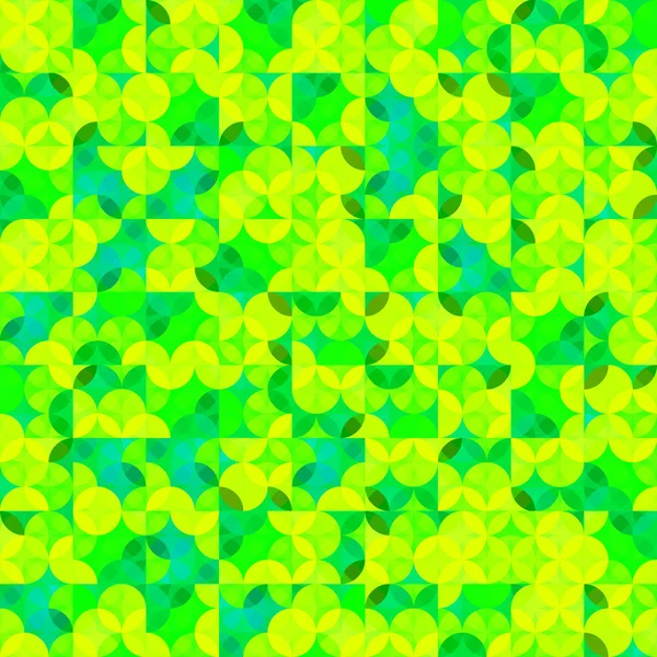 Patrón Sin Costura Abstracto Con Círculos Colores Verdes Ilustración Vector — Vector de stock