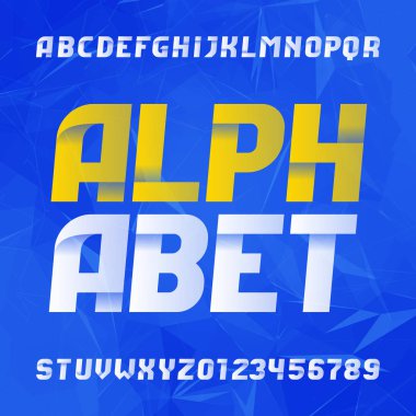 Soyut alfabe yazı tipi. Modern harf ve rakam arka plan üzerinde. Kolay renk değişimi. Tipografi tasarımınız için vektör patlama.