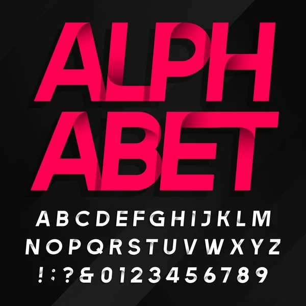 Fonte Alphabet Abstrait Lettres Chiffres Modernes Sur Fond Abstrait Sombre — Image vectorielle