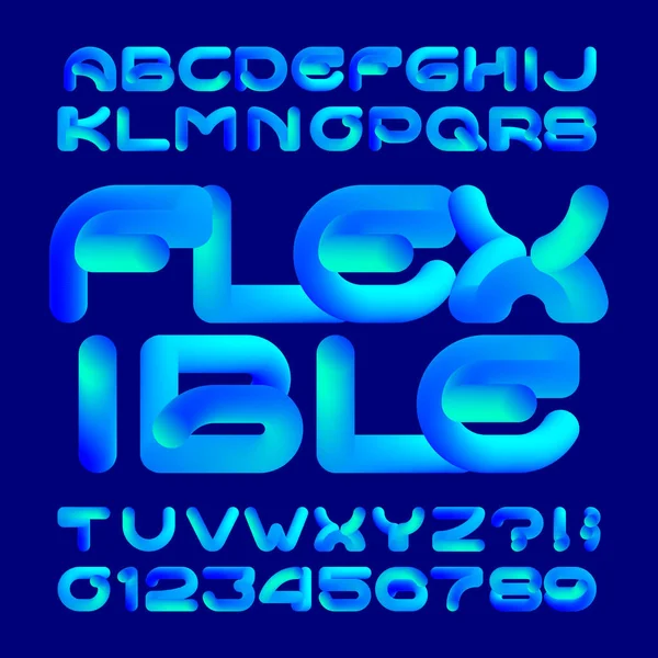 Caratteri Alfabetici Flessibili Lettere Numeri Neon Colori Dattiloscritto Vettoriale Tuo — Vettoriale Stock