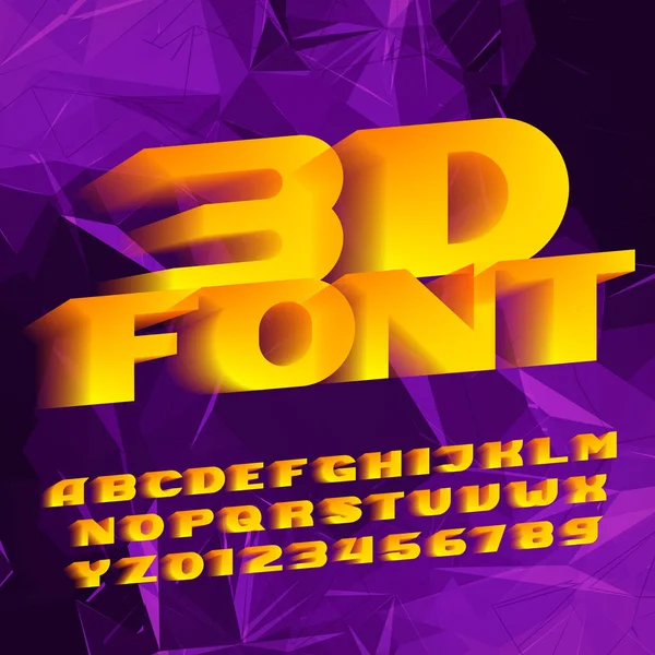 Schrift Für Alphabet Effekt Moderne Buchstaben Und Zahlen Auf Polygonalem — Stockvektor