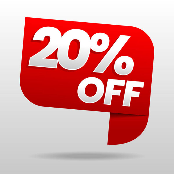 Sale 20% off. Discount or special offer. Advertising campaign. Stock vector illustration.