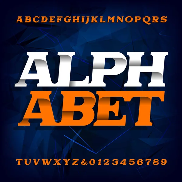 Abstract Alphabet Font Serif Letters Numbers Dark Abstract Background Easy — Stock Vector