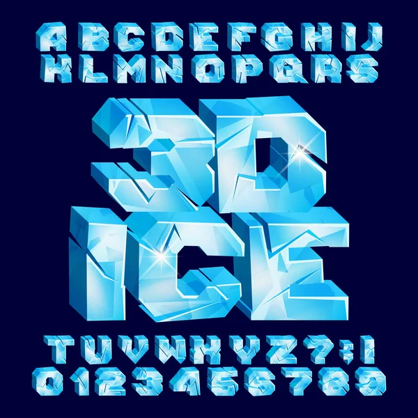 Ice Alphabet Font Frozen Letters Numbers Stock Vector Typeface Your — Stock Vector