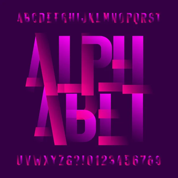 Fuente Abstract Alphabet Dos Letras Números Color Fácil Cambio Color — Archivo Imágenes Vectoriales