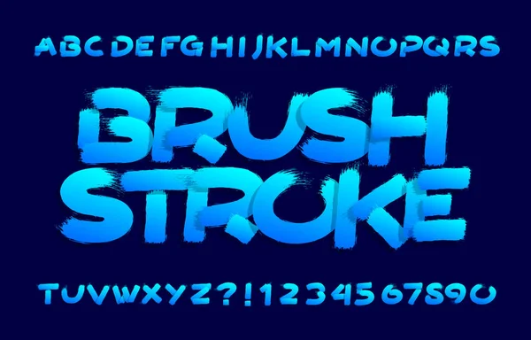 Brushstroke Alfabeto Fuente Letras Números Dibujados Mano Mayúsculas Archivo Vector — Vector de stock