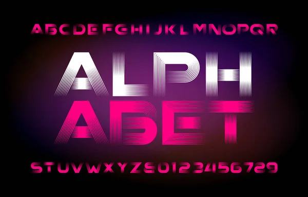 Caractère Alphabétique Abstrait Lettres Chiffres Modernes Changement Couleur Facile Dactylographie — Image vectorielle