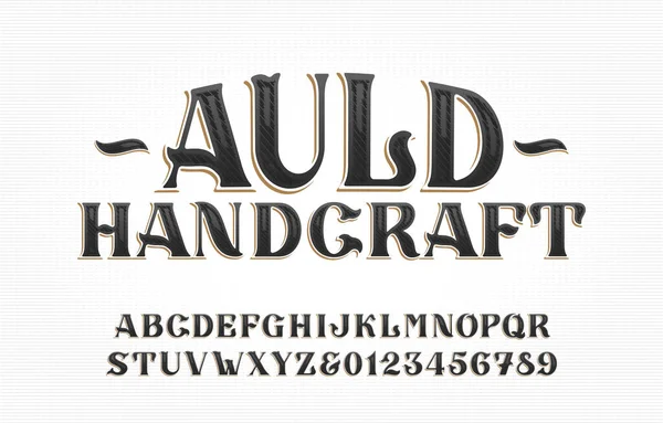 Auld Handcraft Schrift Vintage Handgeschriebene Buchstaben Und Zahlen Aktienvektortyposkript Für — Stockvektor