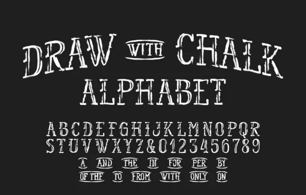 Desenhe Com Fonte Alfabeto Chalk Letras Palavras Chave Desenhadas Mão —  Vetores de Stock