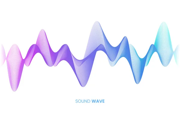 Vector Sound Wave Flow Voice Control Sound Recognition Concept White — Stock Vector