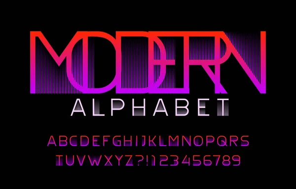 Modern Alfabet Lettertype Abstracte Dunne Letters Cijfers Voorraad Vector Lettertype — Stockvector