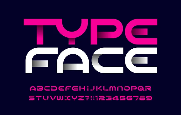 Abstract Lettertype Lettertype Moderne Brede Letters Cijfers Stock Vector Alfabet — Stockvector