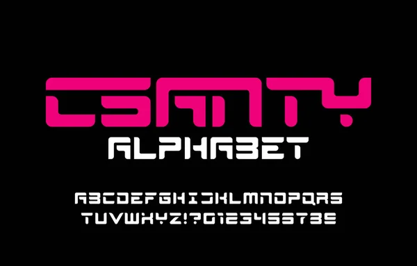 Scanty Alfabet Lettertype Abstracte Stencil Letters Cijfers Voorraad Vector Typescript — Stockvector
