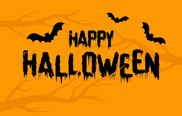 Joyeux Halloween Bannière Invitation Fête Avec Des Chauves Souris Lettres — Image vectorielle