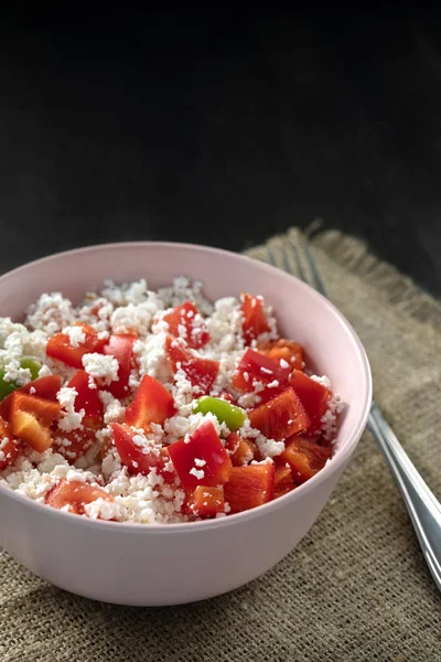 The salad on the cover of the magazine. Tomatoes, cheese, paprika, organic food concept. Food background, collage, template for menus, covers, flyers, magazines and advertising.