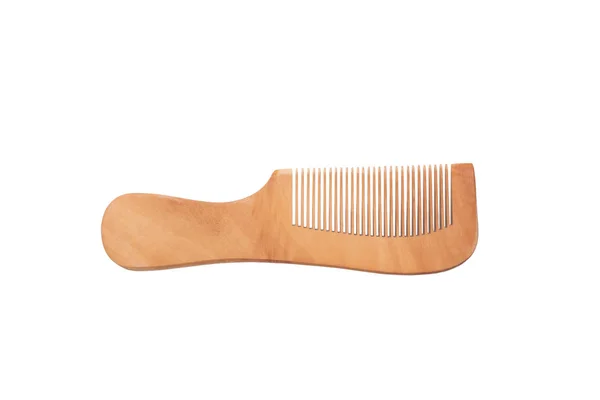 wooden comb, bamboo comb isolated on white background. eco accessory